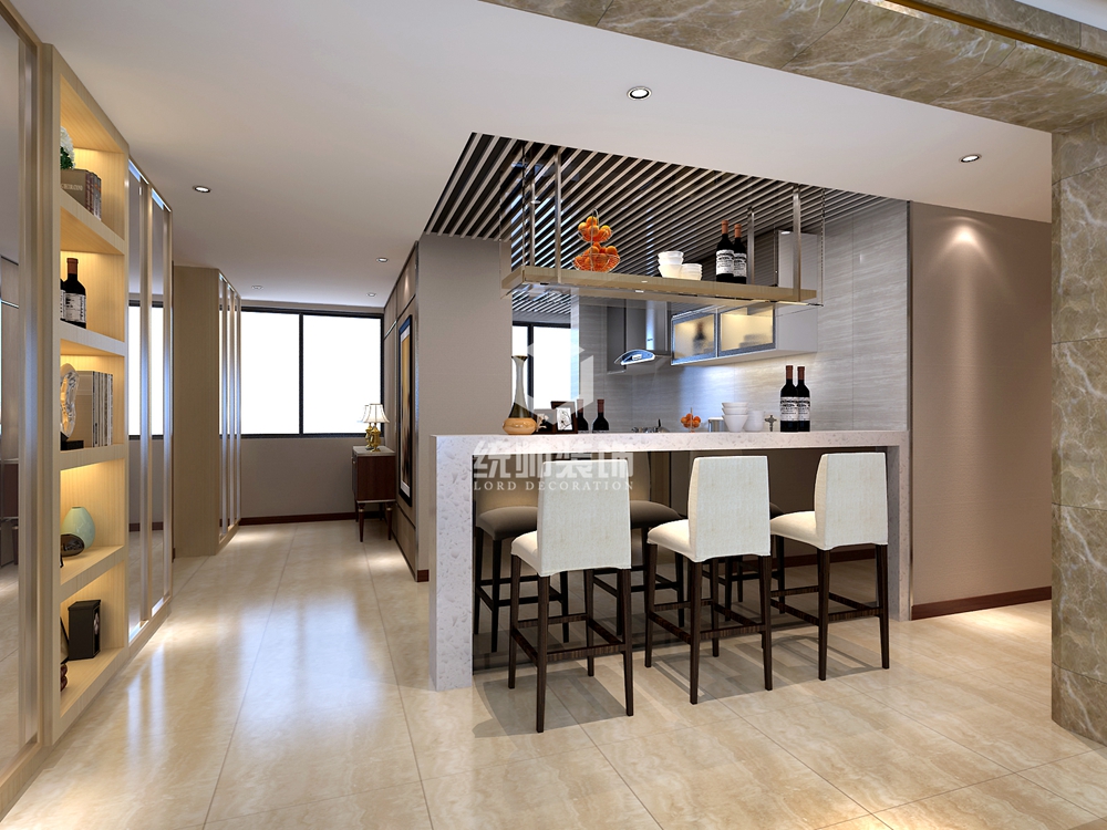 闵行区碧林湾东庭200平方现代简约风格复式厨房装修效果图