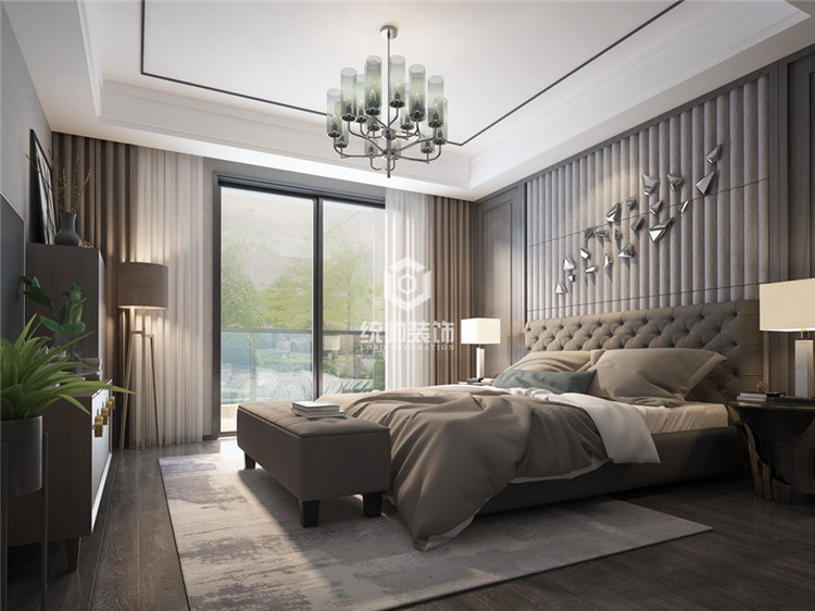 闵行区凤凰城220平方现代简约风格平层卧室装修效果图