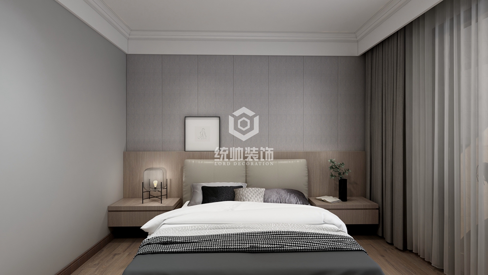 嘉定区绿地天呈160平方轻奢风格大平层卧室装修效果图