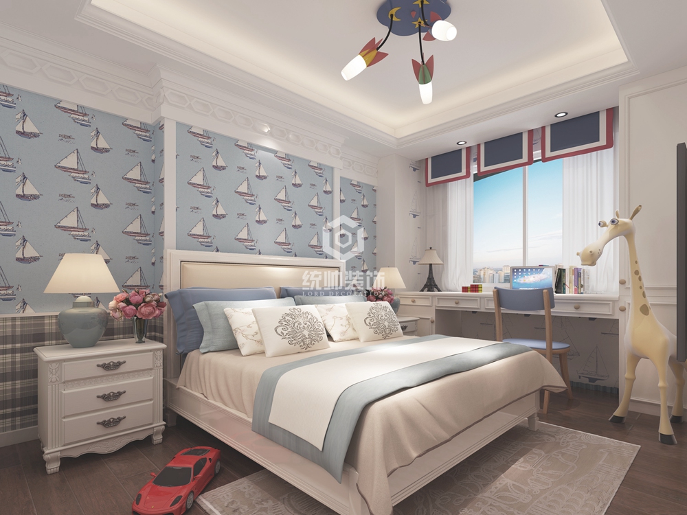 青浦区海上湾180平方美式风格下叠复式卧室装修效果图