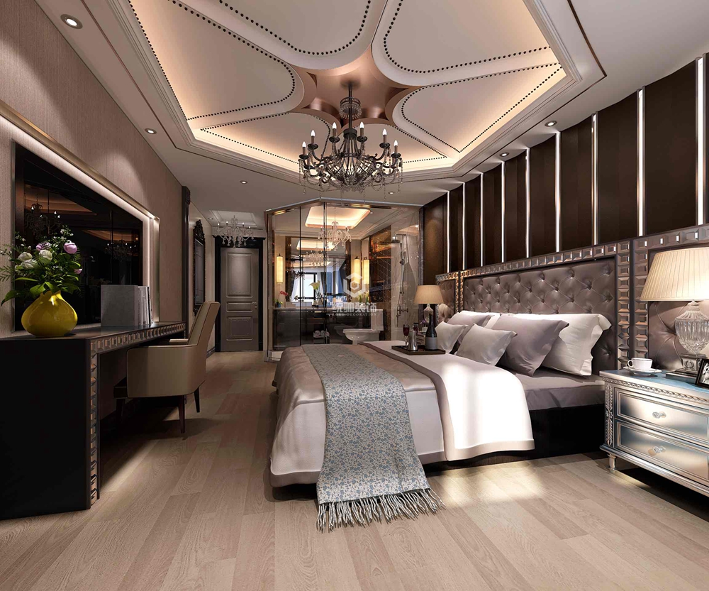 浦东新区仁恒滨江250平方现代简约风格大平层卧室装修效果图