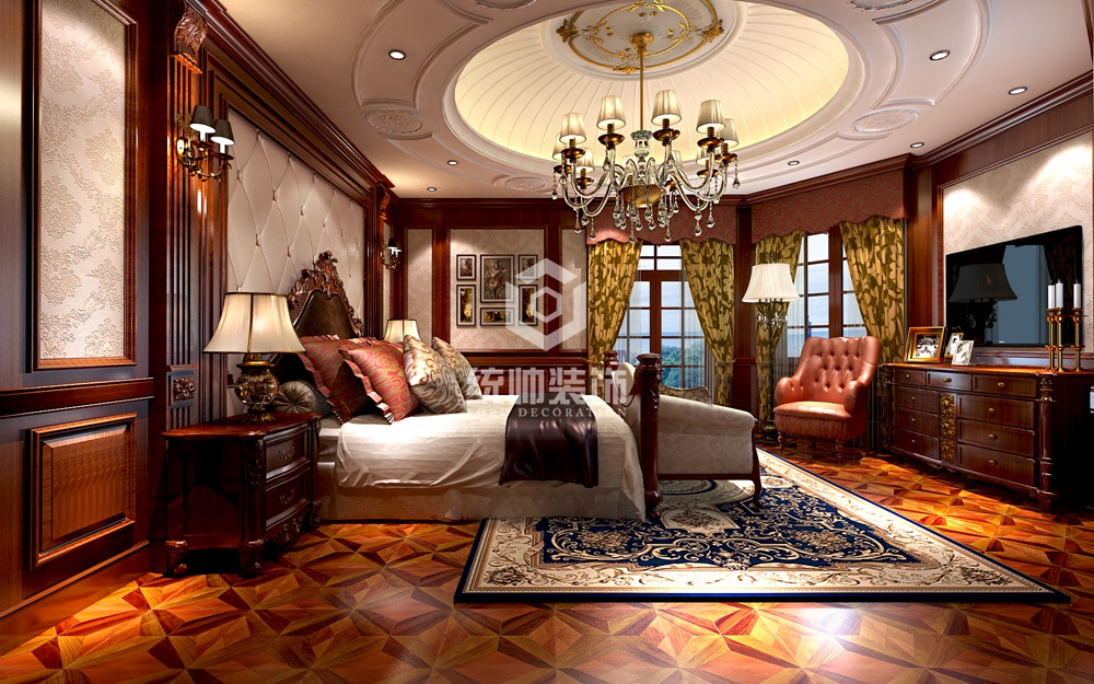 闵行区森林溪谷360平方欧式风格别墅卧室装修效果图