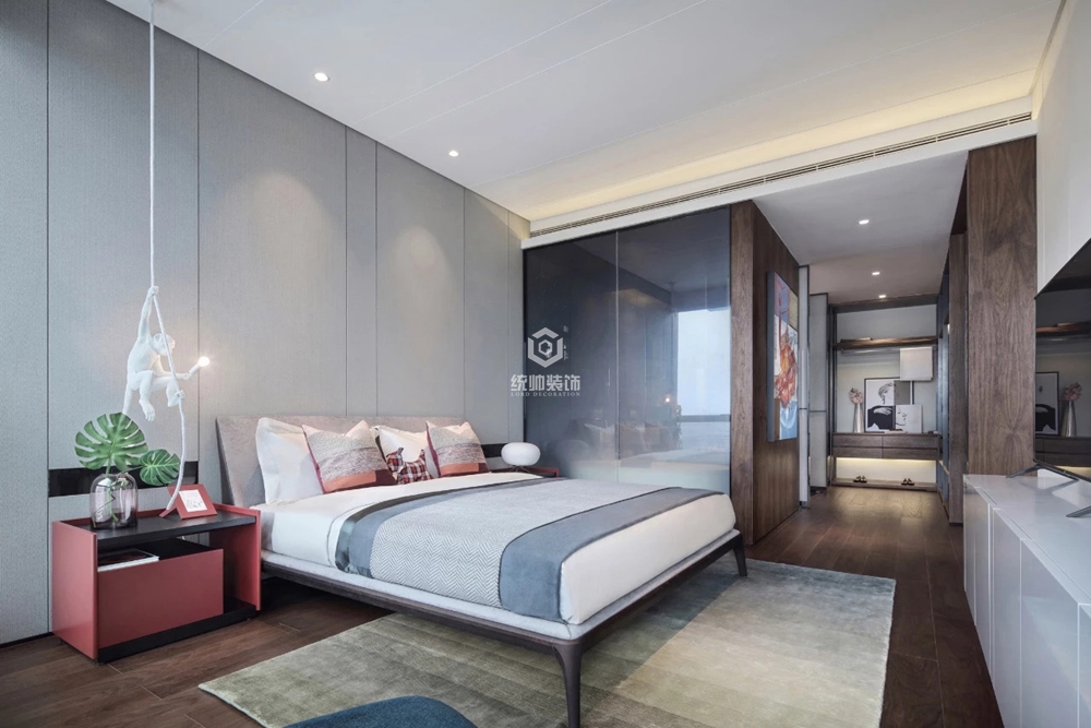 闵行区一品漫城二期150平方现代简约风格大平层卧室装修效果图