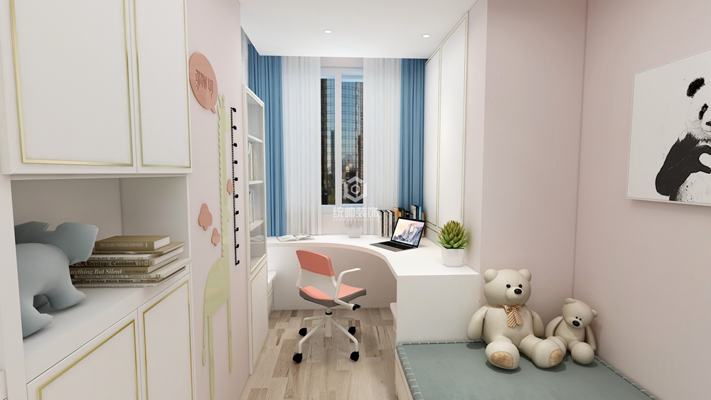 闵行区紫晶南园120平方现代简约风格4室2厅2卫儿童房装修效果图