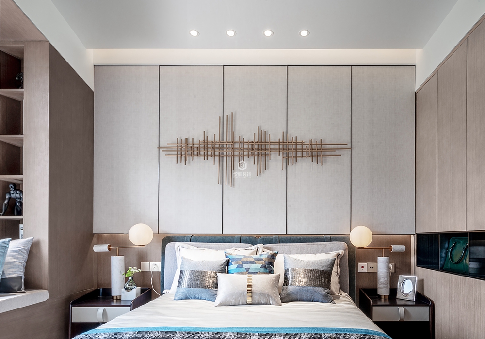 宝山区中环国际120平现代简约卧室装修效果图