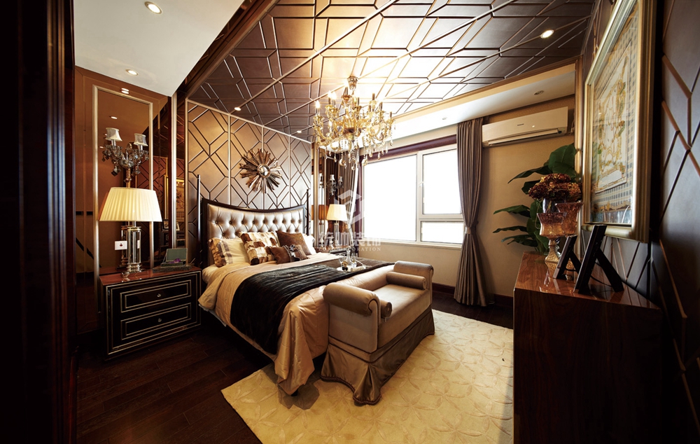 浦东新区中环家园90平方欧式风格两房两厅卧室装修效果图