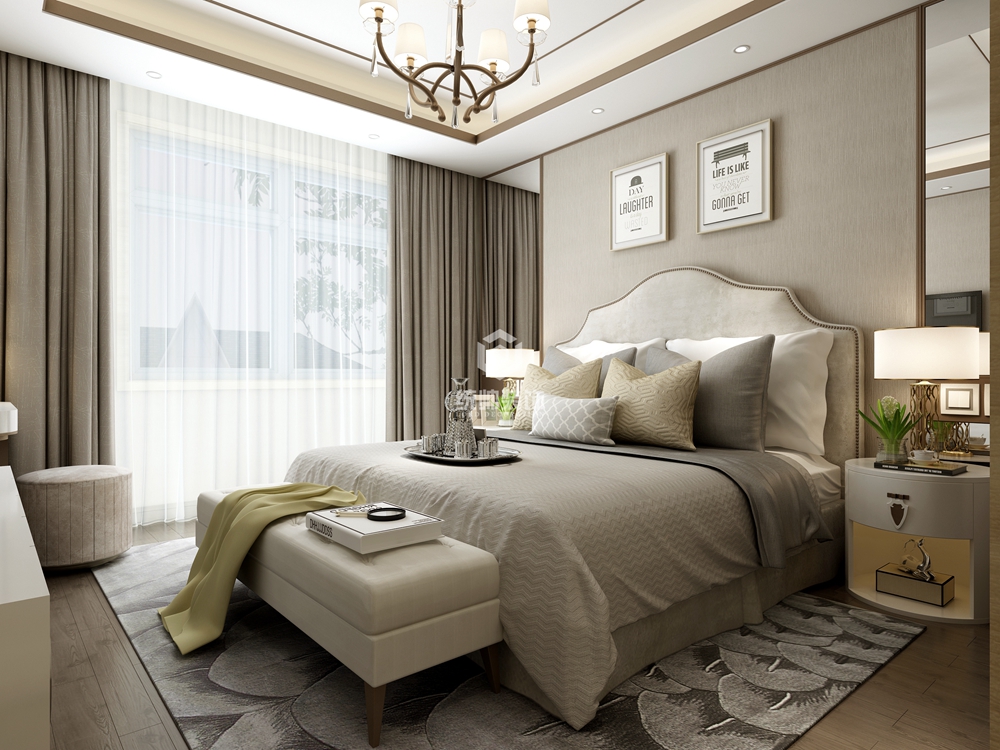 嘉定区上海庄园280平方混搭风格联排别墅卧室装修效果图