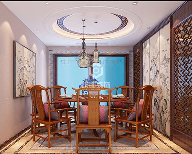 浦东新区保利叶语300平方现代简约风格5室2厅3卫餐厅装修效果图