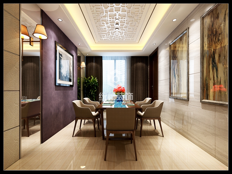 浦東新區尚匯豪庭127平現代簡約餐廳裝修效果圖