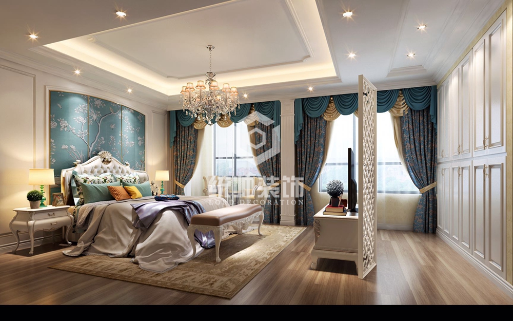嘉定区嘉善孔雀城300平方美式风格框架架构卧室装修效果图