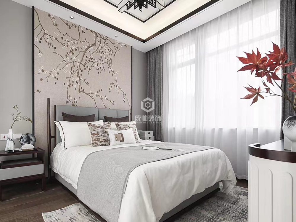 浦东新区保利首创160平现代简约卧室装修效果图