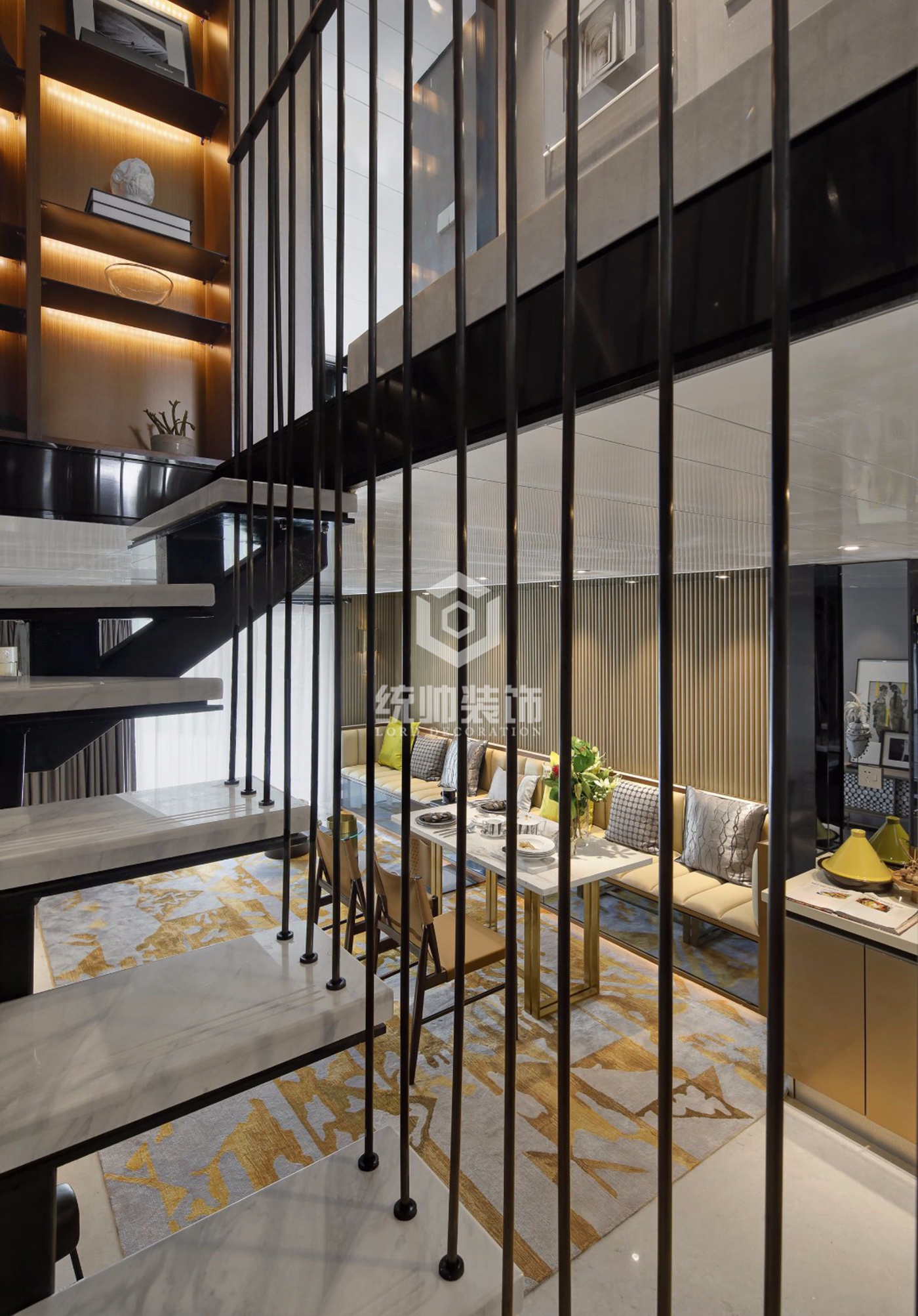 浦東新區大都會68平輕奢客廳裝修效果圖