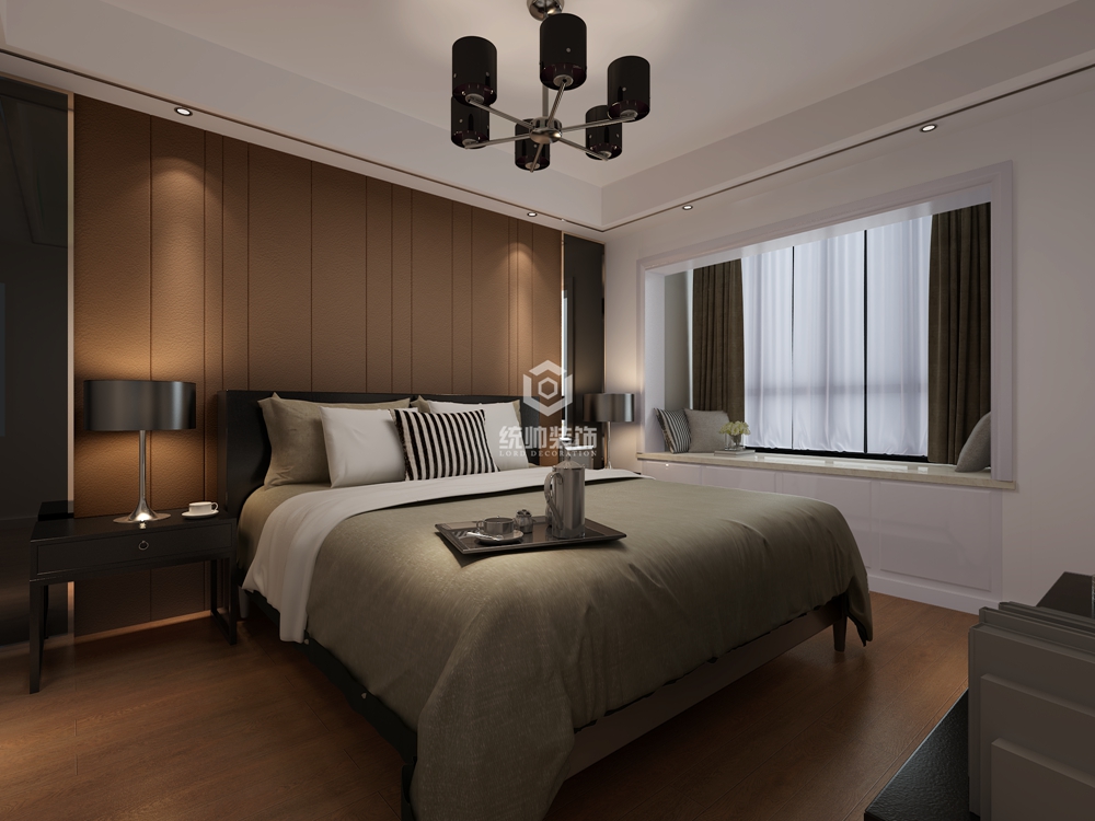 浦东新区上海恒盛豪庭89平方轻奢风格两室两厅卧室装修效果图