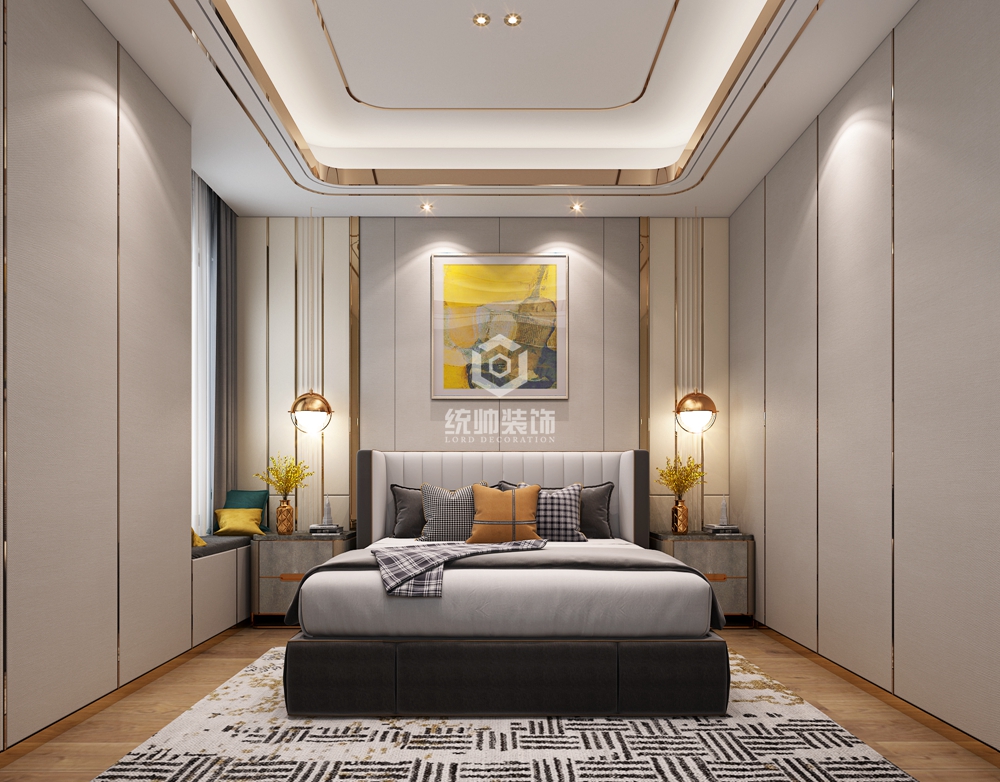 浦东新区天鹅堡210平方轻奢风格3室2厅卧室装修效果图