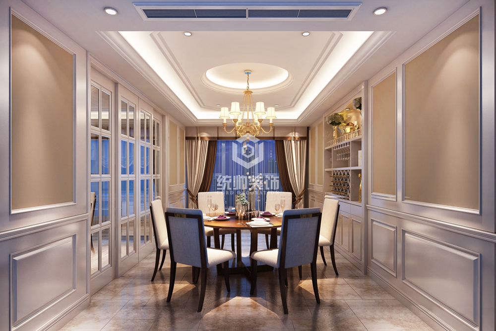 浦东新区海洲桃花源140平方欧式风格公寓餐厅装修效果图