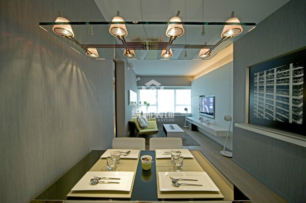松江区象屿虹桥悦府82平方现代简约风格2房餐厅装修效果图