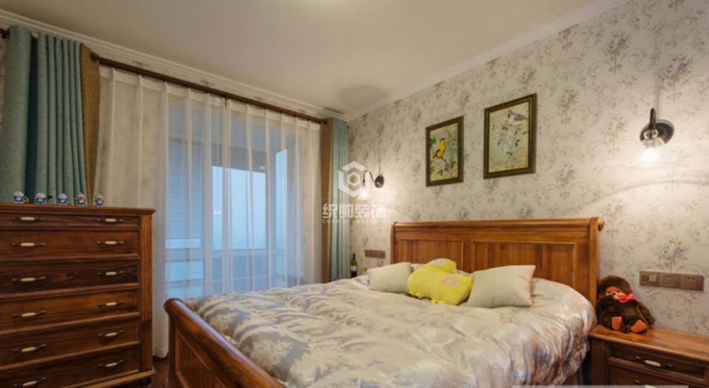 松江区荣盛名邸150平方欧式风格三室二厅卧室装修效果图