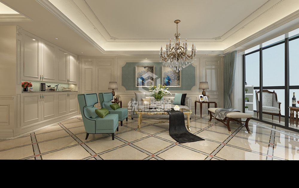 黄浦区金色家园160平法式客厅装修效果图