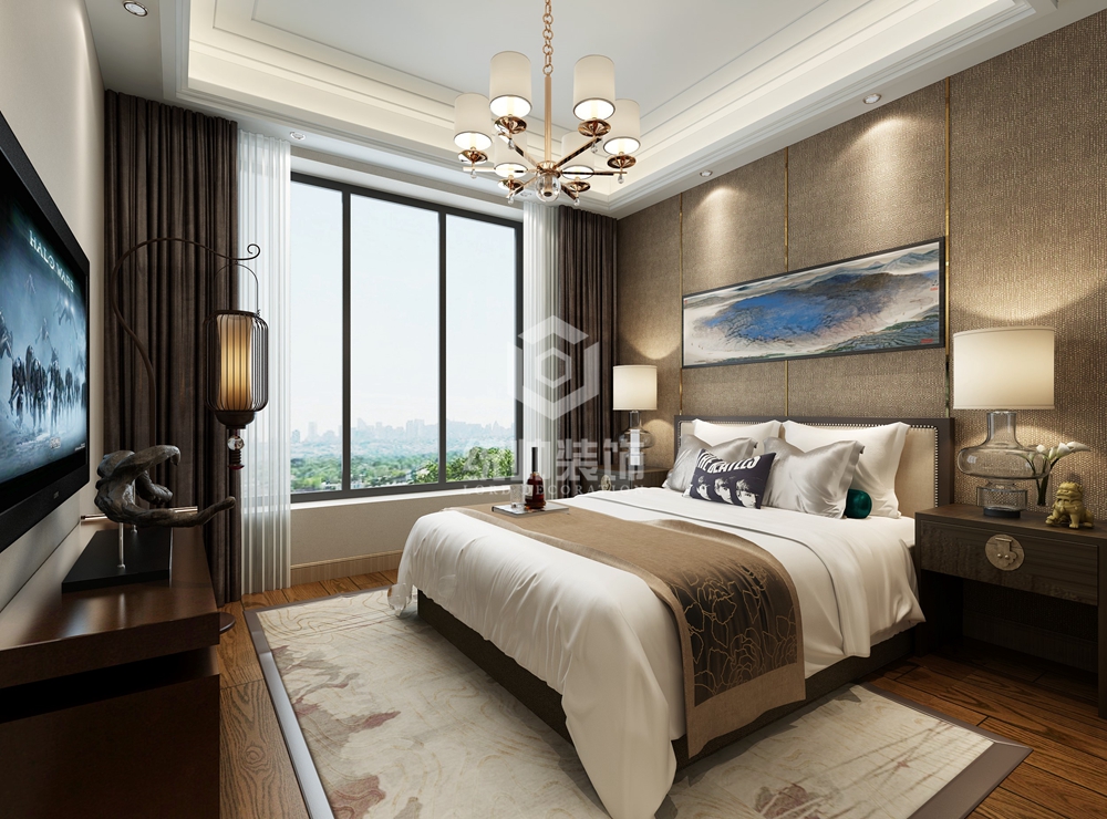 徐汇区尚汇豪庭150平方现代简约风格大平层卧室装修效果图