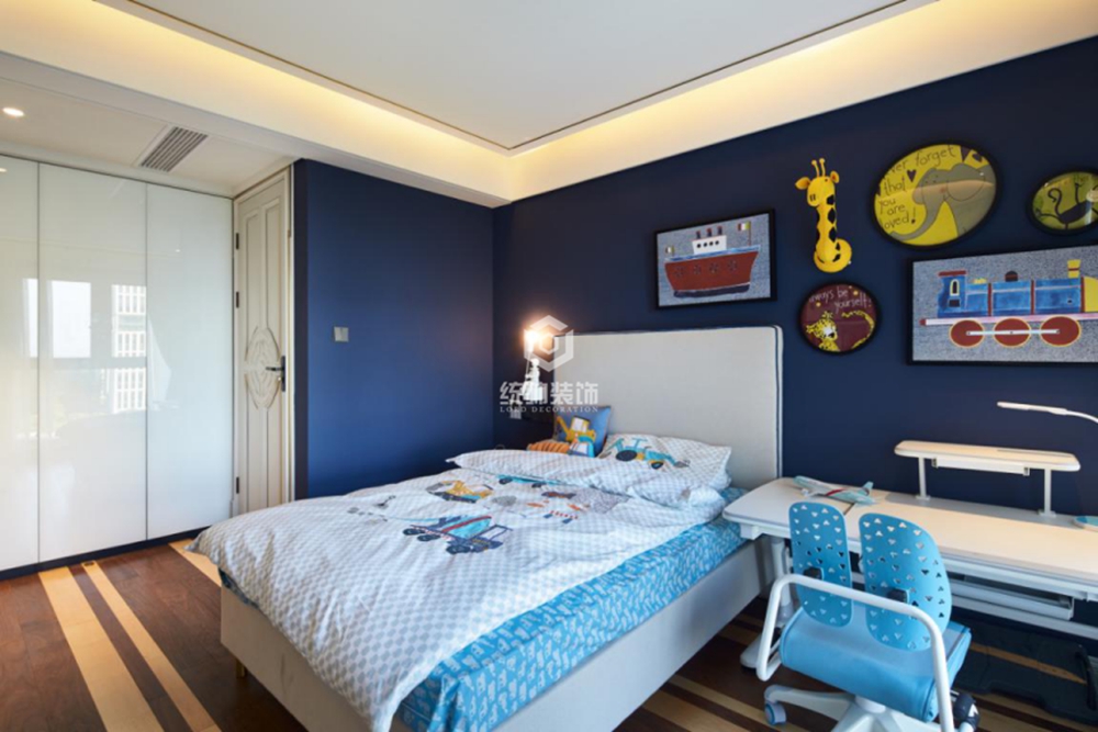 松江区海欣城世纪家园170平方现代简约风格三室二厅卧室装修效果图