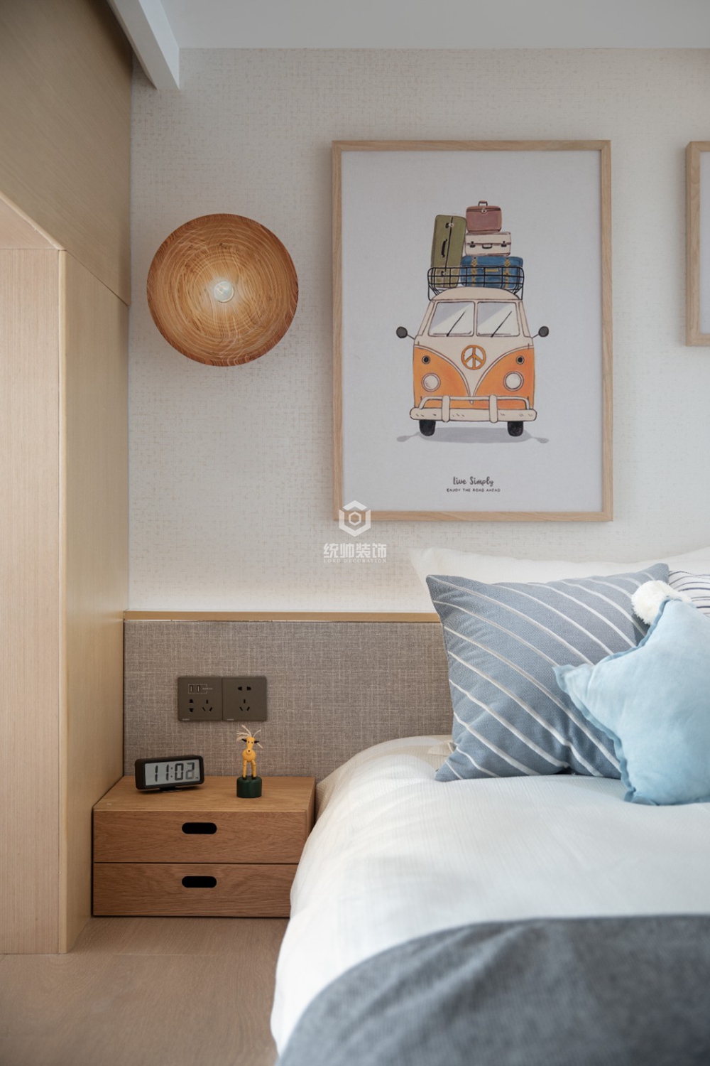徐汇区柚米国际64平方现代简约风格公寓卧室装修效果图