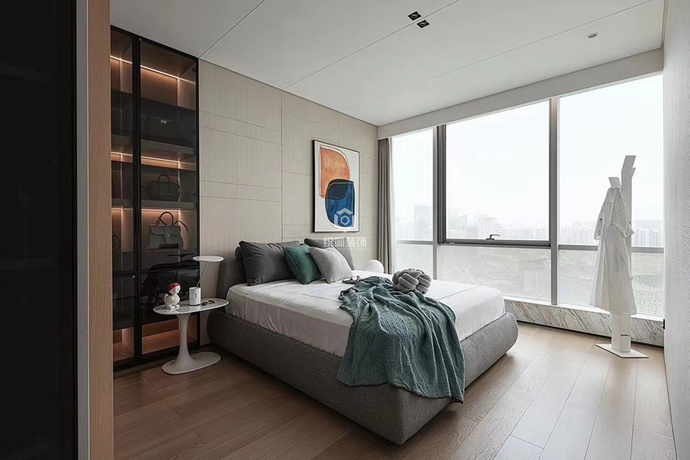 宝山区央玺160平方现代简约风格三房二厅卧室装修效果图