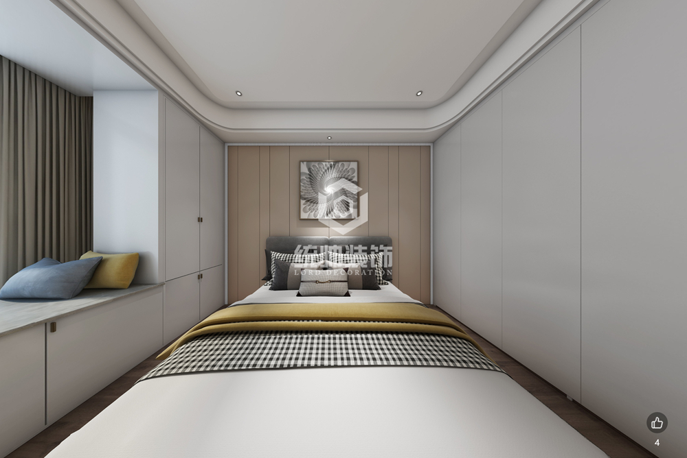 浦东新区上海之窗御景园125平方现代简约风格3室2厅卧室装修效果图