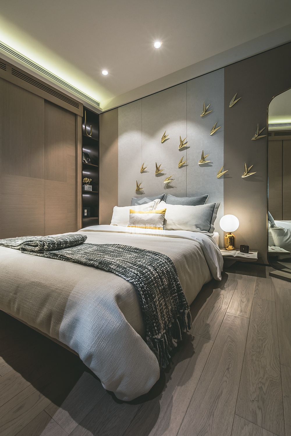 普陀区上海恒盛豪庭70平方现代简约风格一室两厅卧室装修效果图