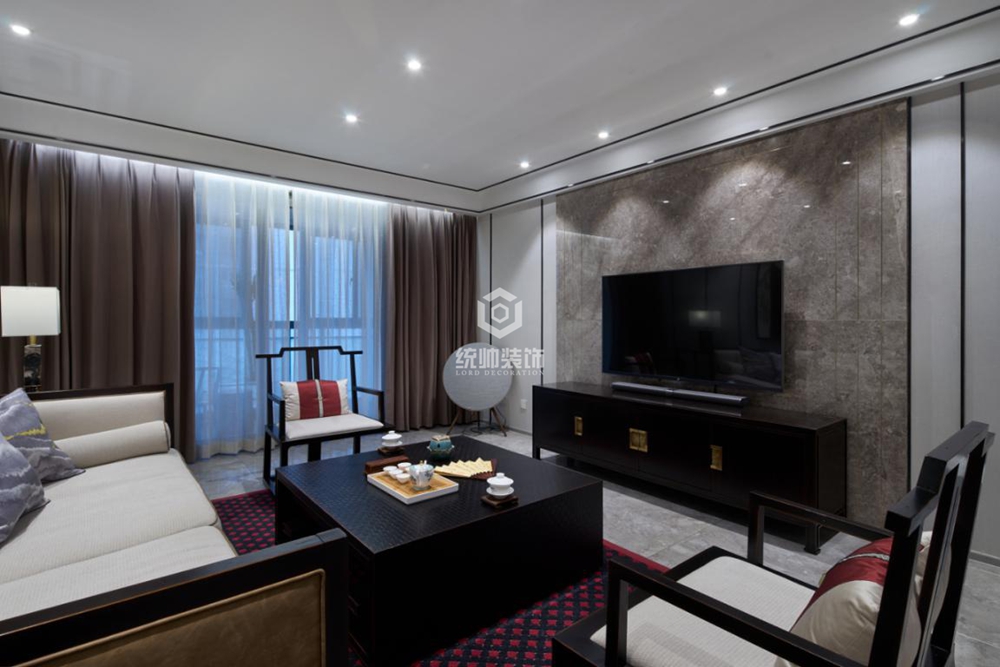 黄浦区上海滩新昌城146平方中式风格五室二厅客厅装修效果图