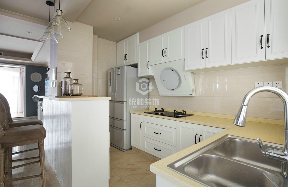 静安区场中路140平方美式风格大平层厨房装修效果图