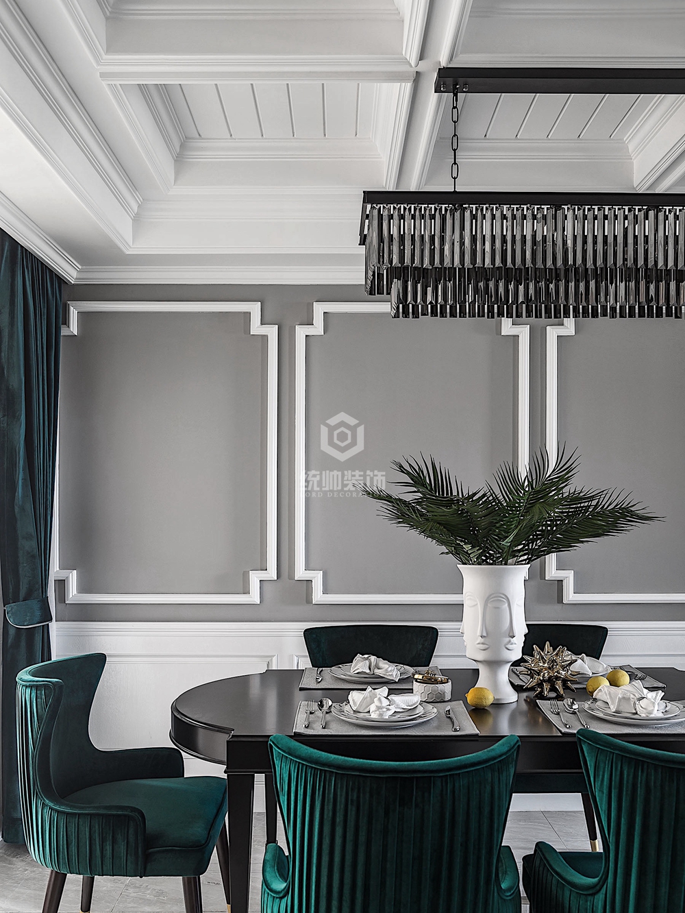 浦东新区祝安苑82平方美式风格公寓餐厅装修效果图