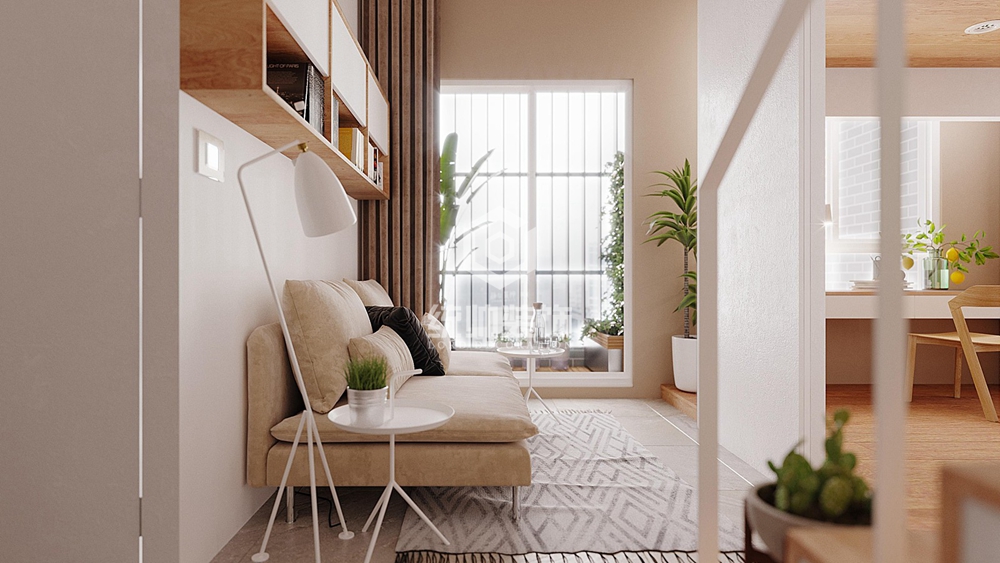 浦东新区景域公寓80平方北欧风格loft客厅装修效果图
