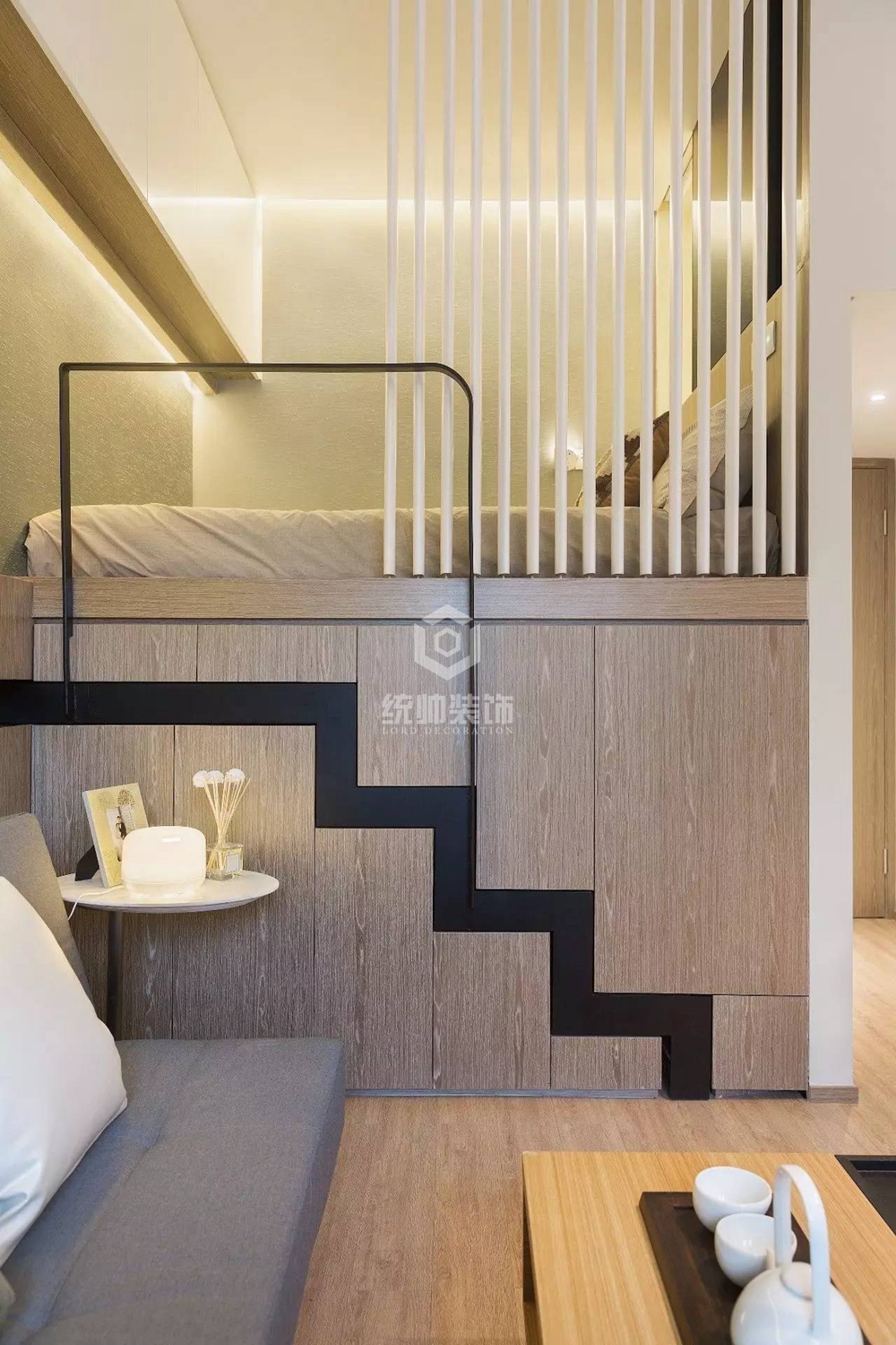杨浦区控江五村60平方现代简约风格平层客厅装修效果图