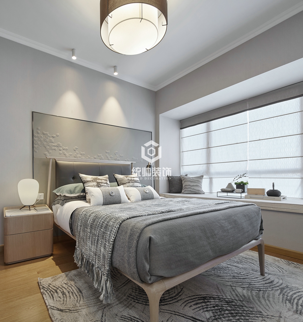 浦东新区中州珑悦140平方现代简约风格住宅卧室装修效果图