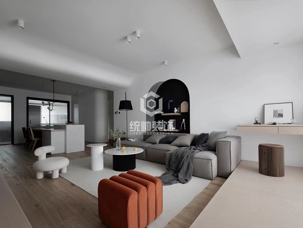 浦东新区新里城和合苑90平方现代简约风格公寓客厅装修效果图