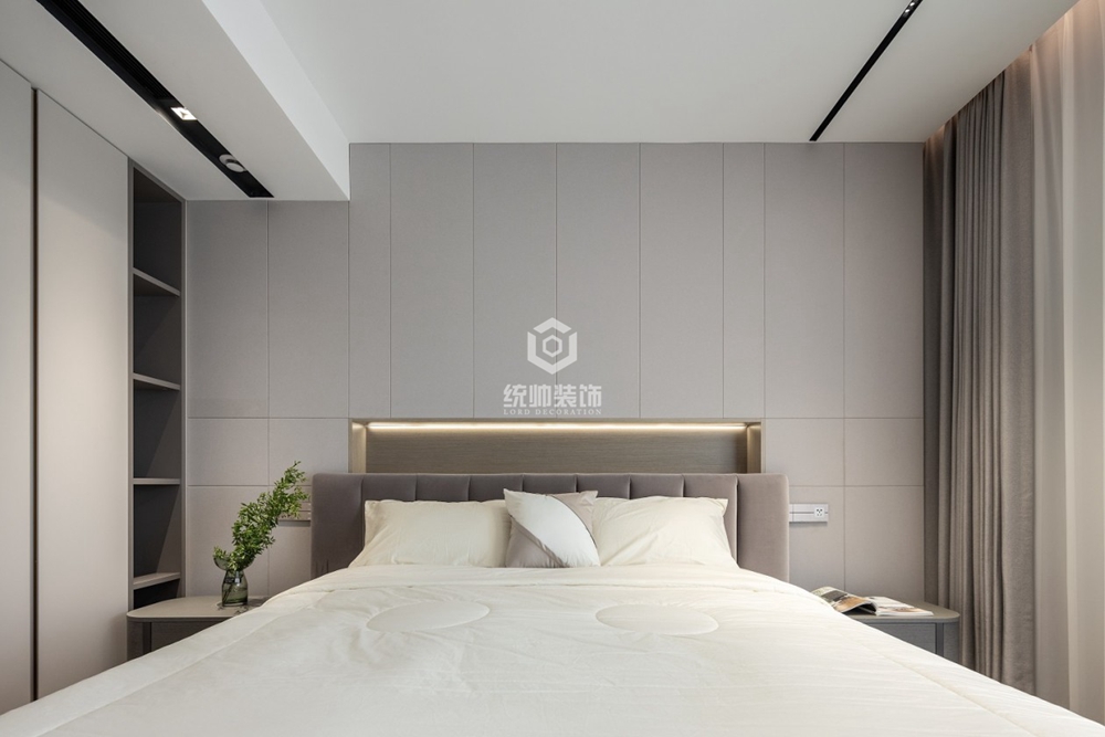 静安区雅筑95平方现代简约风格公寓卧室装修效果图