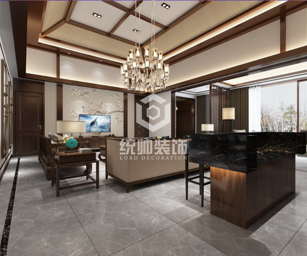 浦東新區北上海248平中式客廳裝修效果圖
