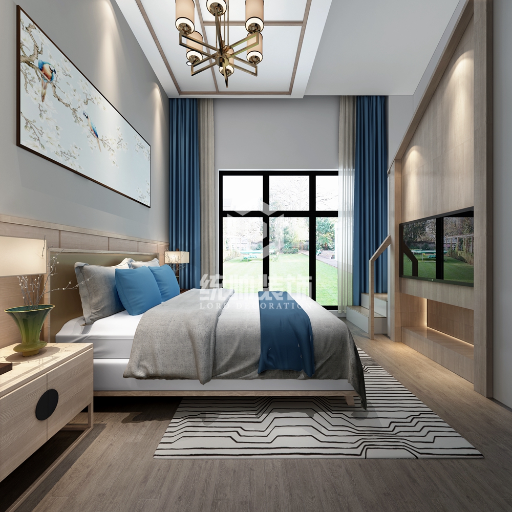 浦东新区北上海248平方中式风格四室二厅卧室装修效果图