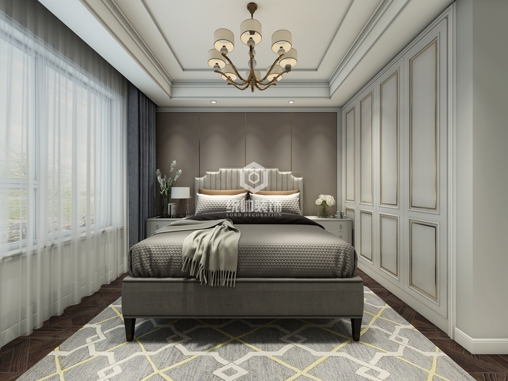 宝山区上海长滩240平方美式风格大平层卧室装修效果图