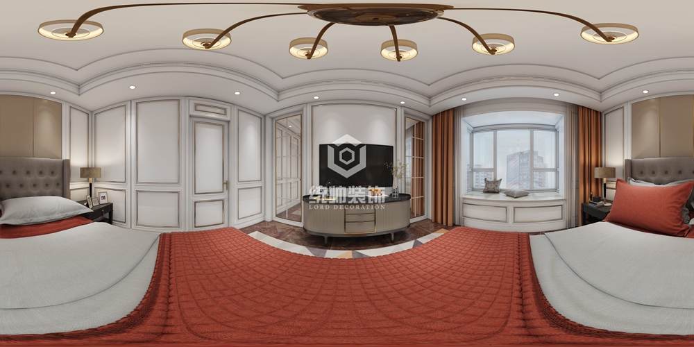 宝山区上海长滩240平方美式风格大平层卧室装修效果图