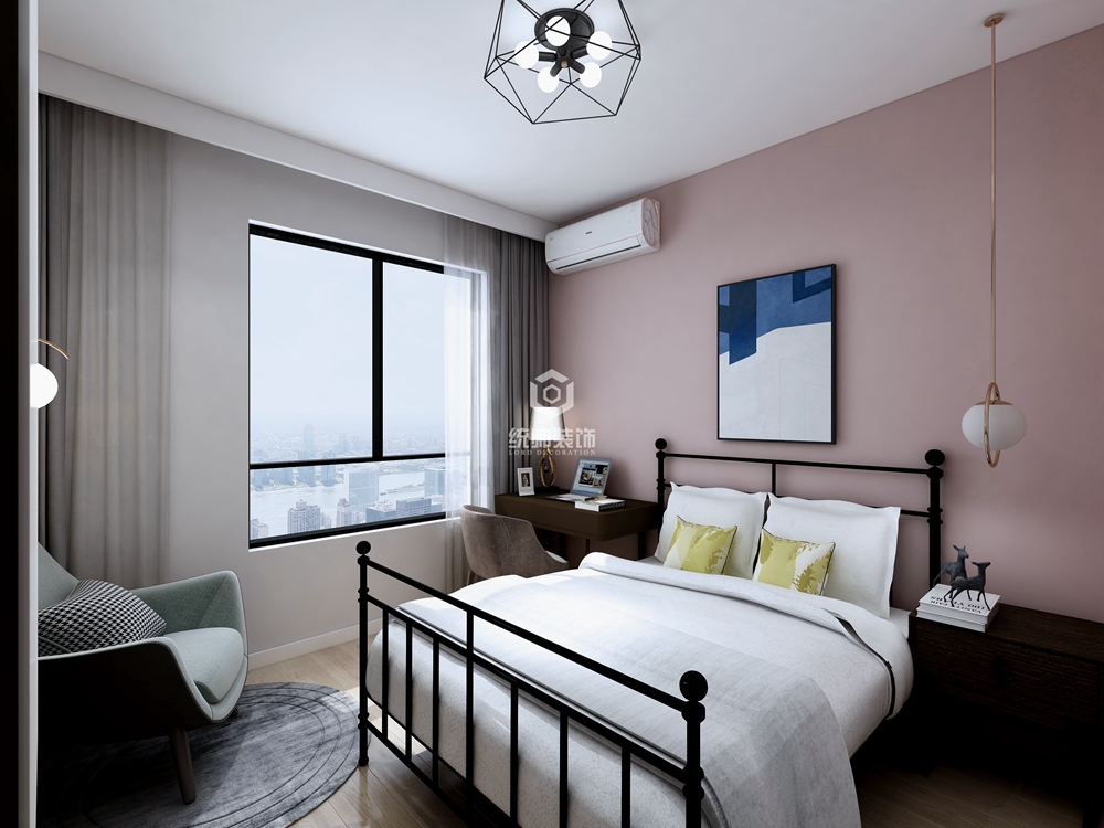 闵行区上海康城120平现代简约卧室装修效果图