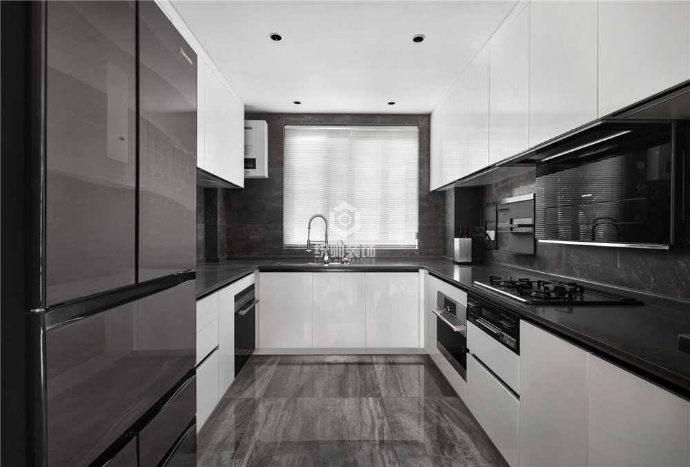 闵行区春城140平方现代简约风格公寓厨房装修效果图