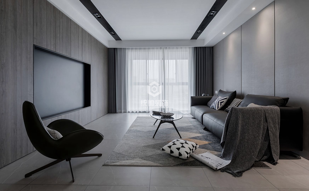 徐汇区华发115平方现代简约风格公寓客厅装修效果图