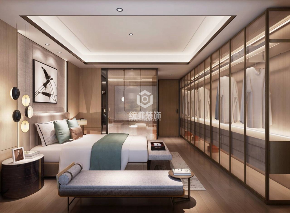 浦东新区香榭国际200平方新中式风格别墅卧室装修效果图