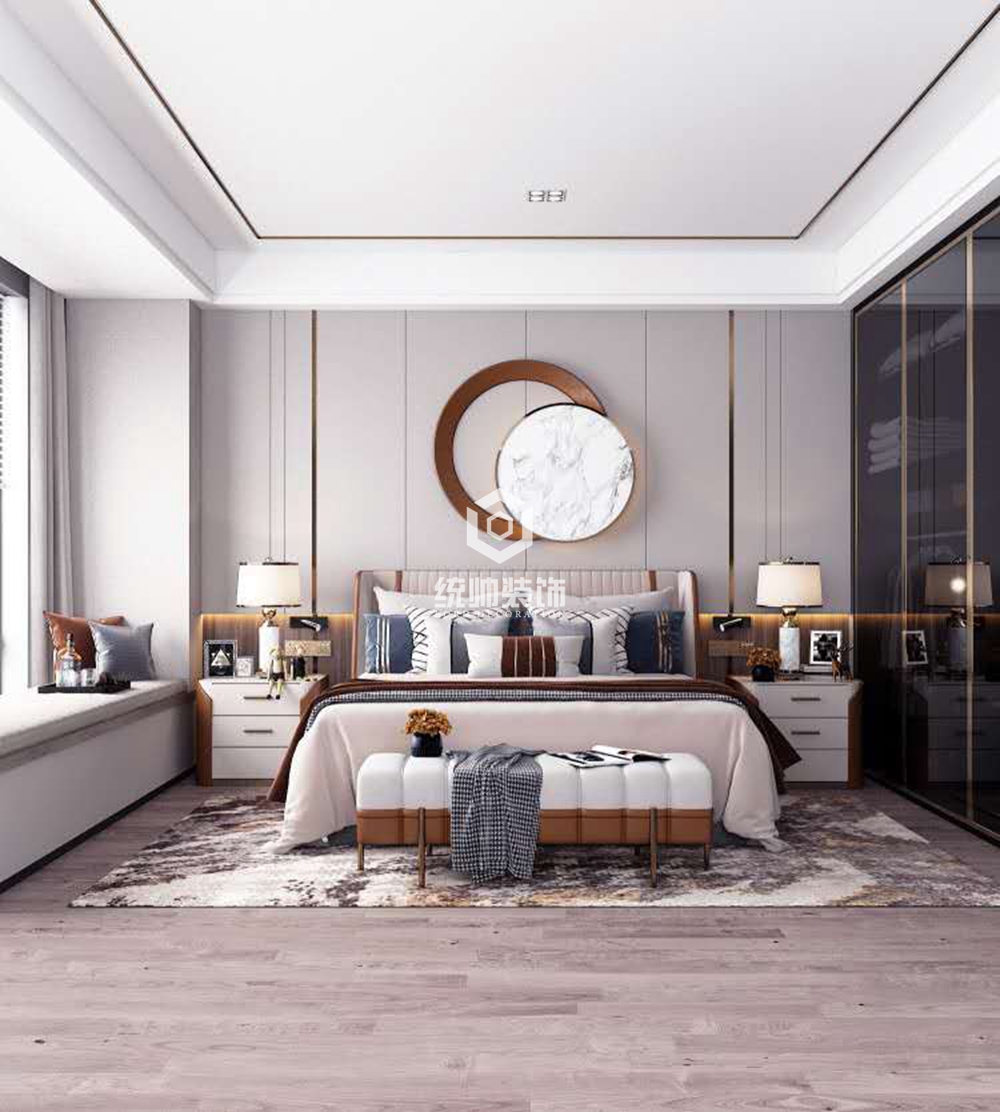 浦东新区万科翡翠园150平方轻奢风格平层卧室装修效果图