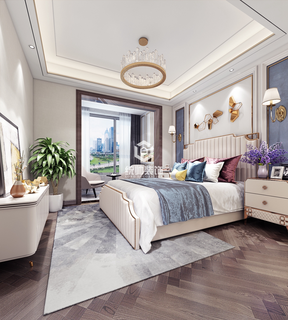 浦东新区星河湾175平方轻奢风格平层卧室装修效果图