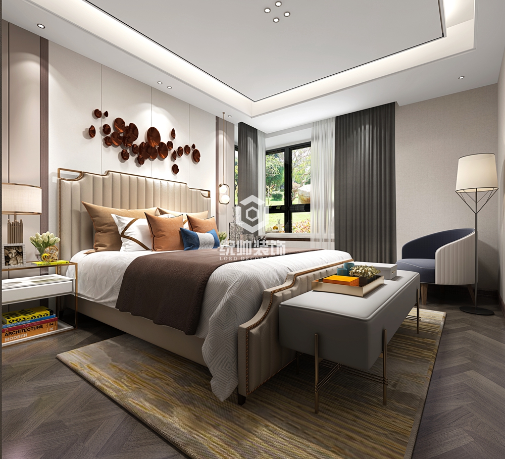 浦东新区星河湾175平方轻奢风格平层卧室装修效果图