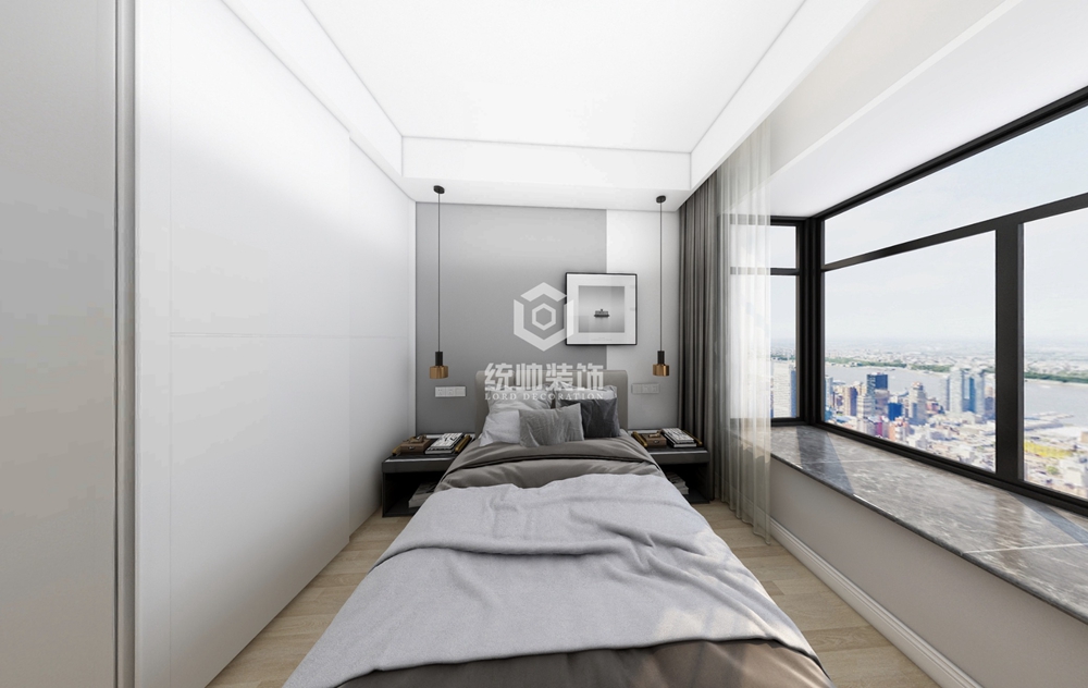 浦东新区香榭国际89平方现代简约风格三房二厅卧室装修效果图