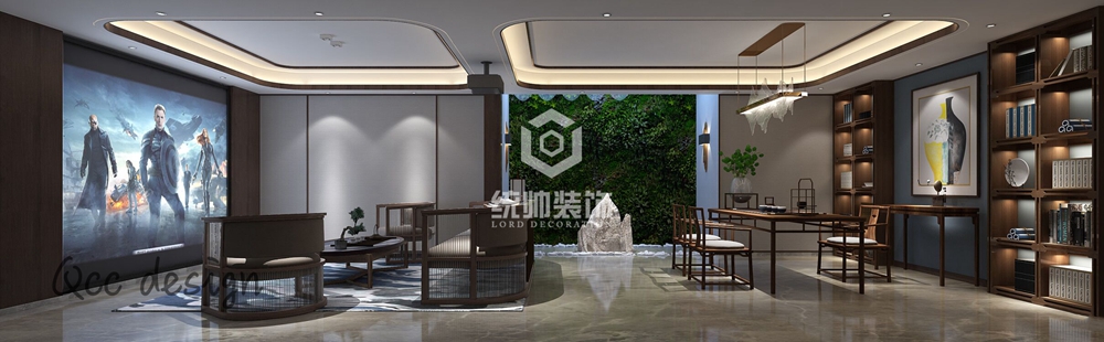 松江区新弘墅园275平方新中式风格别墅地下室装修效果图