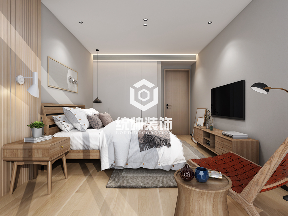 浦东新区陆家嘴中央公寓260平现代简约卧室装修效果图
